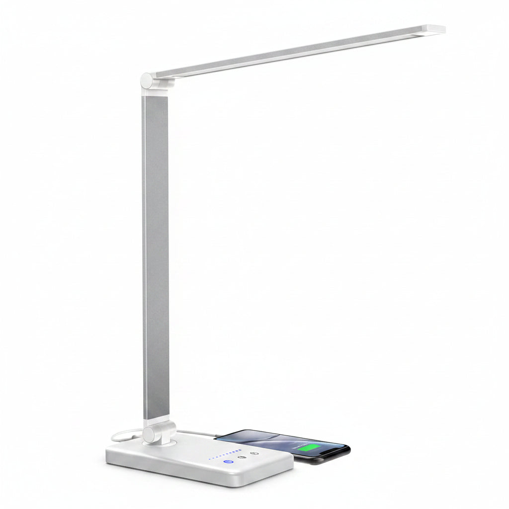 Daover LED Desk Lamp Dimmable USB Swivelling Office Table Lamp 5 Colour Temperatures White